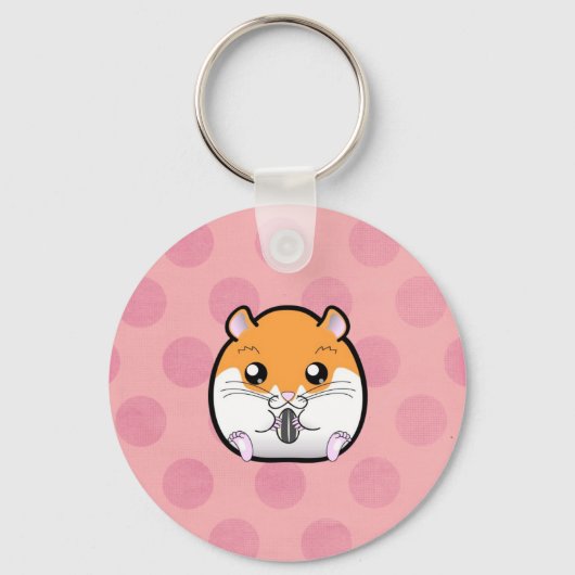 Regelmatige Syrische Oranje witte hamster Sleutelhanger (Voorkant)