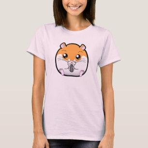 Regelmatige Syrische Oranje witte hamster T-shirt