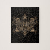 Regelmot in Sacred Geometry - Zwart en goud Legpuzzel (Verticaal)
