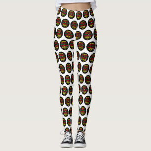 Regelontwerp met positieve quotes en reggadevlag leggings