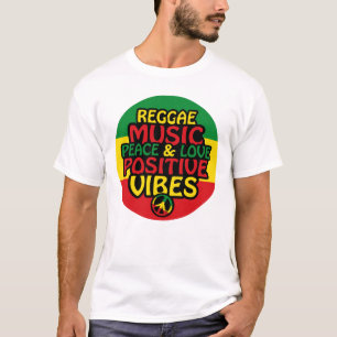 Regelontwerp met positieve quotes en reggadevlag t-shirt