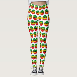 Regelontwerp met reggagevlag-kleuren leggings