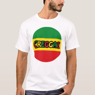Regelontwerp met reggagevlag-kleuren t-shirt