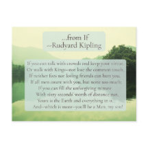 Regels uit "Als" Gedicht Ansichtkaart * Rudyard Ki