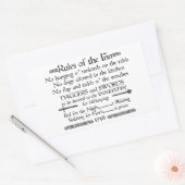 Regels van de Inn, 18e eeuwse Innkeeper Sign. Rechthoekige Sticker (Envelop)