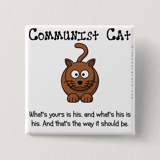 Regels van het communisme vierkante button 5,1 cm (Voorkant)