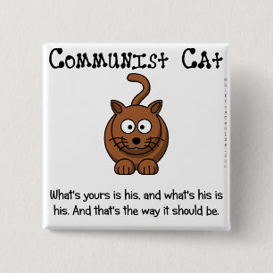 Regels van het communisme vierkante button 5,1 cm