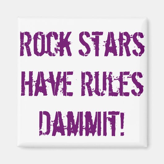 Regels van Rock Stars Magnet (Voorkant)