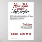 Regels van Zombie Apocalypse House Poster (Voorkant)