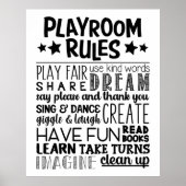 Regels voor afspeelruimte zwart/wit poster (Voorkant)