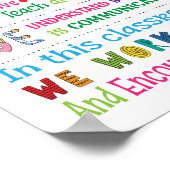 Regels voor Autism-leraar leslokaal Poster (Hoek)