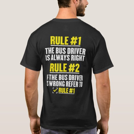 Regels voor autobus- en touringcarchauffeurs t-shirt (Achterkant)