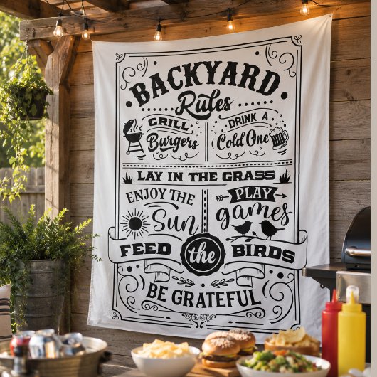 Regels voor BBQ in de achtertuin Wandkleed