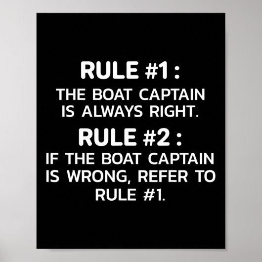 Regels voor bootkapiteins Grappige bootvaart Poster (Voorkant)