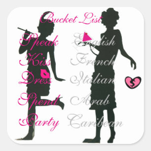 Regels voor bucketlist vierkante sticker