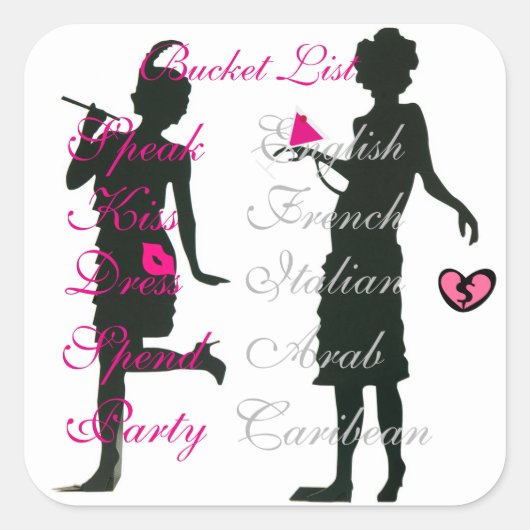 Regels voor bucketlist vierkante sticker (Voorkant)