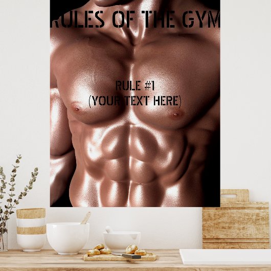 Regels voor de aanpasbare tekst van de Gym Poster (Keuken)