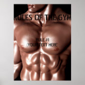 Regels voor de aanpasbare tekst van de Gym Poster (Voorkant)