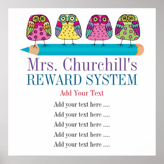 Regels voor de klas van de leraar / BELONINGEN / M Poster (Voorkant)