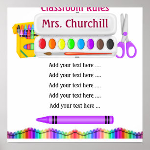 Regels voor de klaslokalen van leraren door SRF Poster