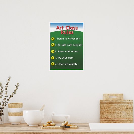 Regels voor de kunstklasse Kindergarten Poster (Keuken)