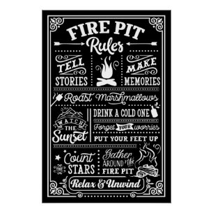 Regels voor de vuurplaats - beige perfect poster