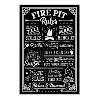Regels voor de vuurplaats - beige perfect poster