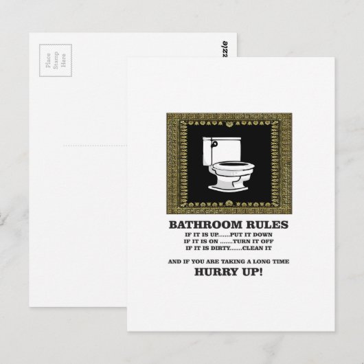 regels voor donkere wc briefkaart (Voorkant / Achterkant)