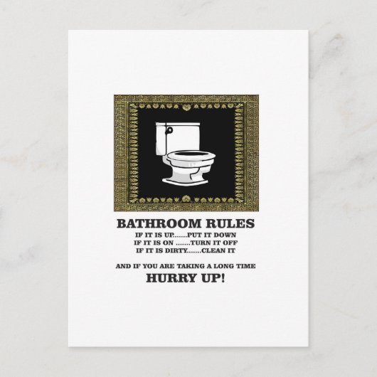 regels voor donkere wc briefkaart (Voorkant)