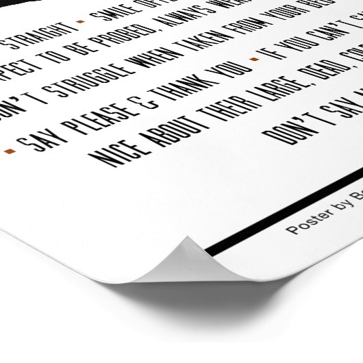 Regels voor een Gracious Abductee Poster (Hoek)