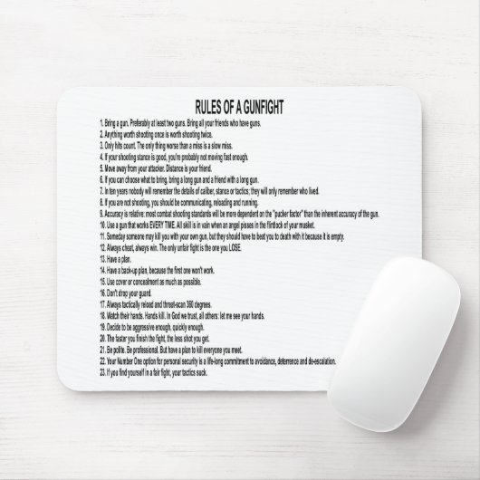 Regels voor een Pistool strijd Muismat (Met muis)