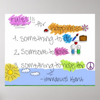 Regels voor geluk - Immanuel Kant Poster