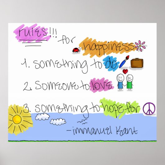 Regels voor geluk - Immanuel Kant Poster (Voorkant)