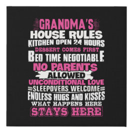 Regels voor grootmahuis imitatie canvas print