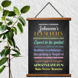 Regels voor grootouders hangend wandkleed