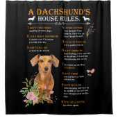 Regels voor het Dachshund-huis Douchegordijn (Voorkant)