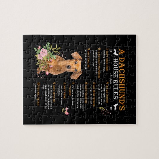Regels voor het Dachshund-huis Legpuzzel (Horizontaal)