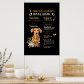 Regels voor het Dachshund-huis Poster (Keuken)