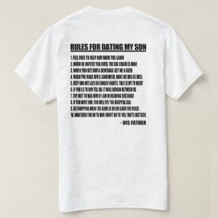 Regels voor het daten met mijn zoon t-shirt
