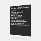 Regels voor het daten van mijn dochter Grappige be Acryl Bord (Hoek)