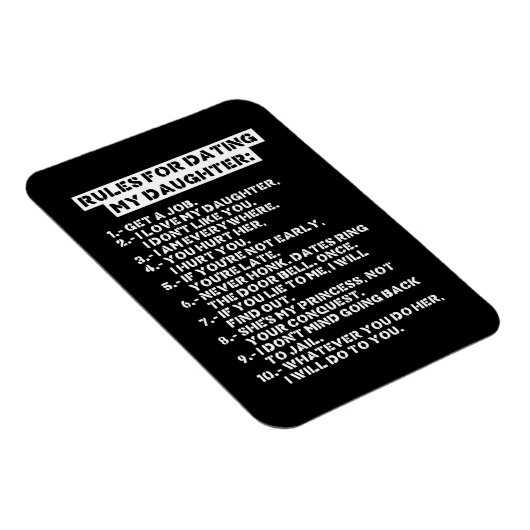 Regels voor het daten van mijn dochter magneet (Rechterzijde)