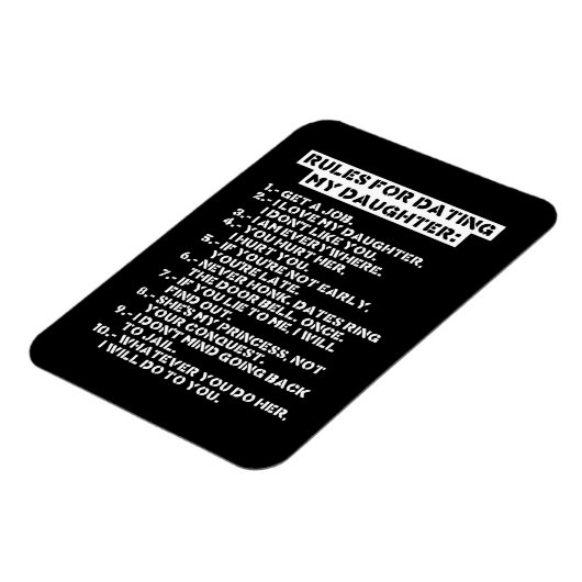 Regels voor het daten van mijn dochter magneet (Linkerzijde)