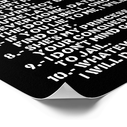 Regels voor het daten van mijn dochter poster (Hoek)