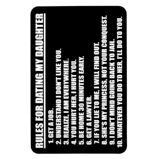Regels voor het daten van mijn dochter Premium Fle Magneet (Verticaal)