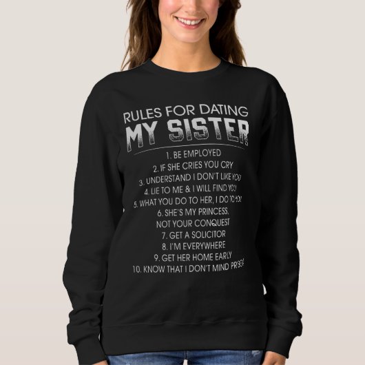 Regels voor het drogen van mijn zuster Brother Sib Trui (Voorkant)