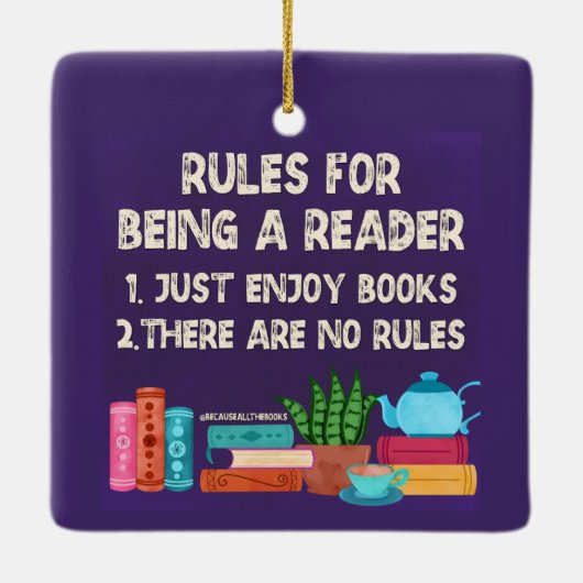 Regels voor het leesapparaat keramisch ornament (Achterkant)