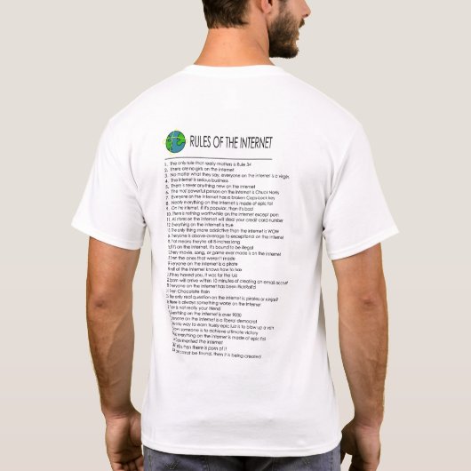 Regels voor internet t-shirt (Achterkant)