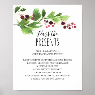 Regels voor kerstcadeauuitwisseling poster
