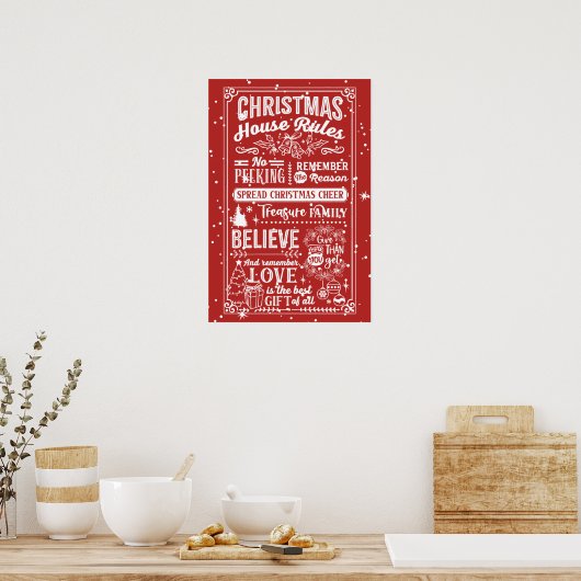 Regels voor kerstmis poster (Keuken)