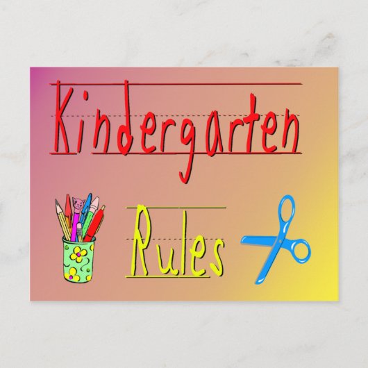 Regels voor kinderen briefkaart (Voorkant)